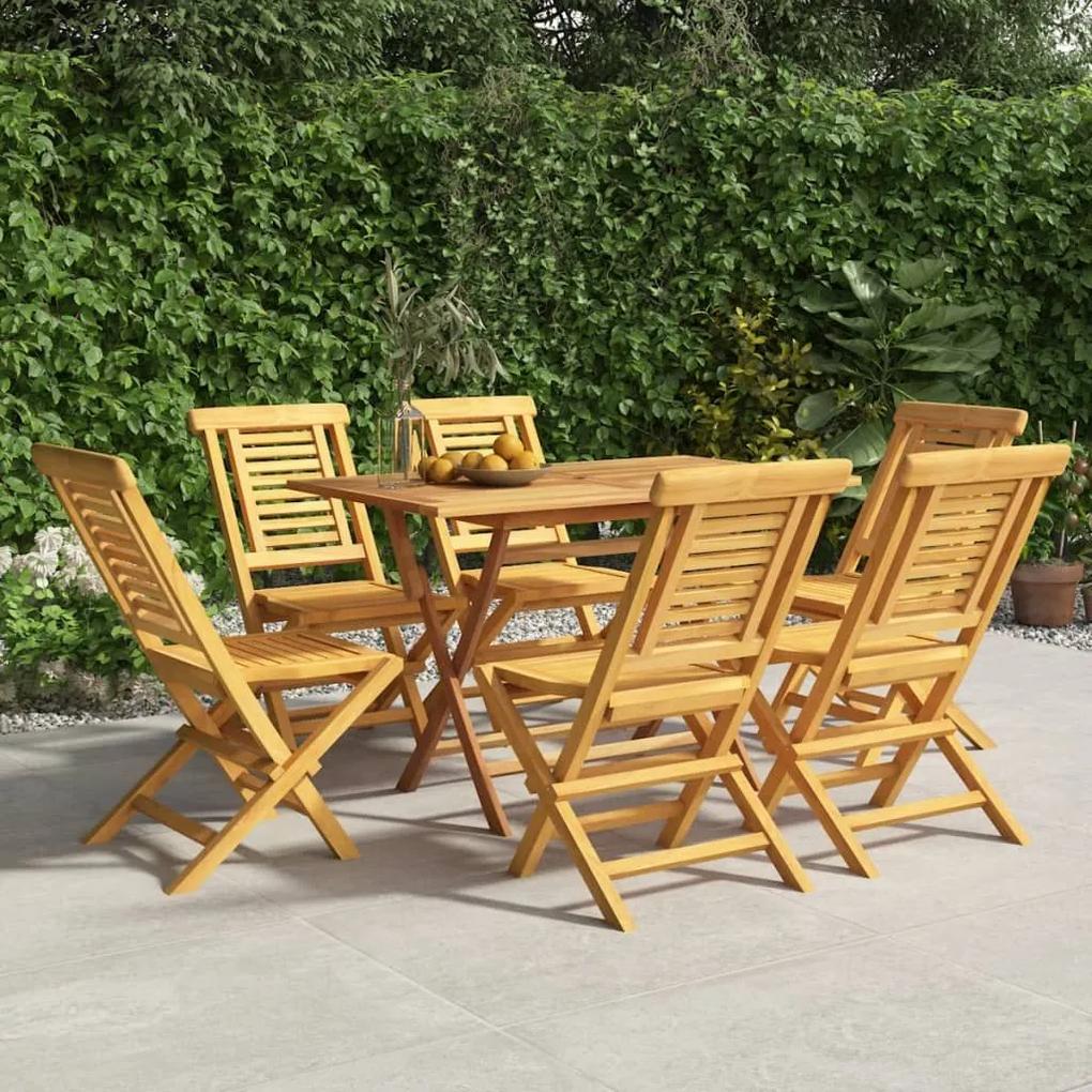 Καρέκλες Κήπου Πτυσσόμενες 6 τεμ. 47x63x90 εκ. Μασίφ Ξύλο Teak - Καφέ