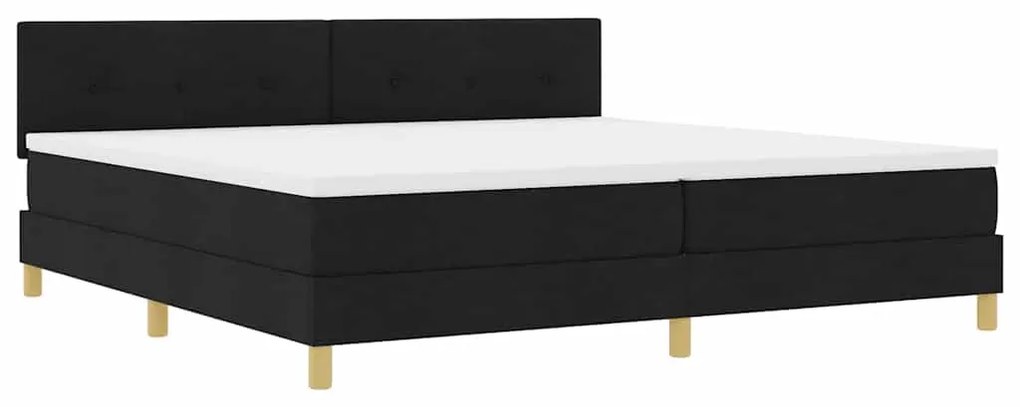 vidaXL Κρεβάτι με ελατήρια με στρώμα Μαύρο 200 x 200 cm ύφασμα