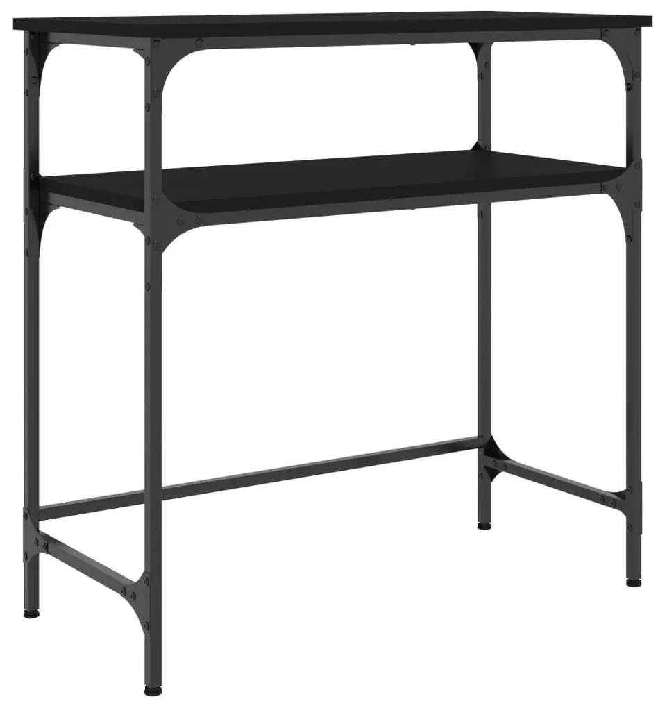 Τραπέζι Κονσόλα Μαύρο 75 x 35,5 x 75 εκ. από Επεξεργ. Ξύλο - Μαύρο