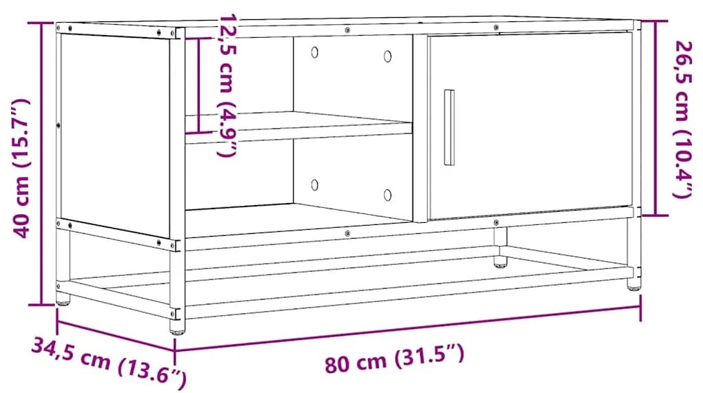 ΈΠΙΠΛΟ ΤΗΛΕΟΡΑΣΗΣ SONOMA ΔΡΥΣ 80X34,5X40ΕΚ ΕΠΕΞ. ΞΥΛΟ/ΜΕΤΑΛΛΟ 848820