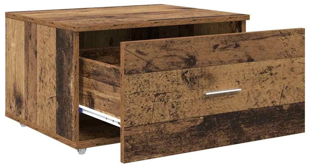 vidaXL Ντουλάπι με Συρτάρια με τροχούς Παλιό ξύλο 55 x 45 x 31 εκ