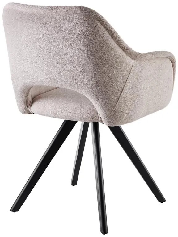 Καρέκλα - Πολυθρόνα Soreyia περιστρεφόμενη μπεζ ύφασμα-πόδι μαύρο μέταλλο 63x59x83εκ 63x59x83 εκ.