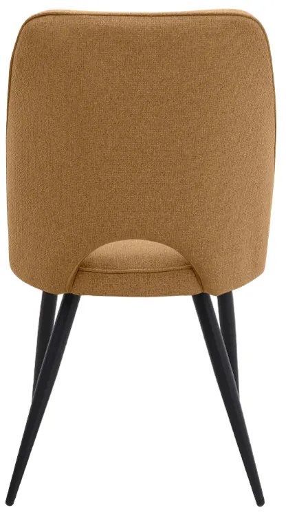 Καρέκλα τραπεζαρίας Christy Megapap μουσταρδί ύφασμα - μεταλλικό μαύρο πόδι 47x59x90εκ.