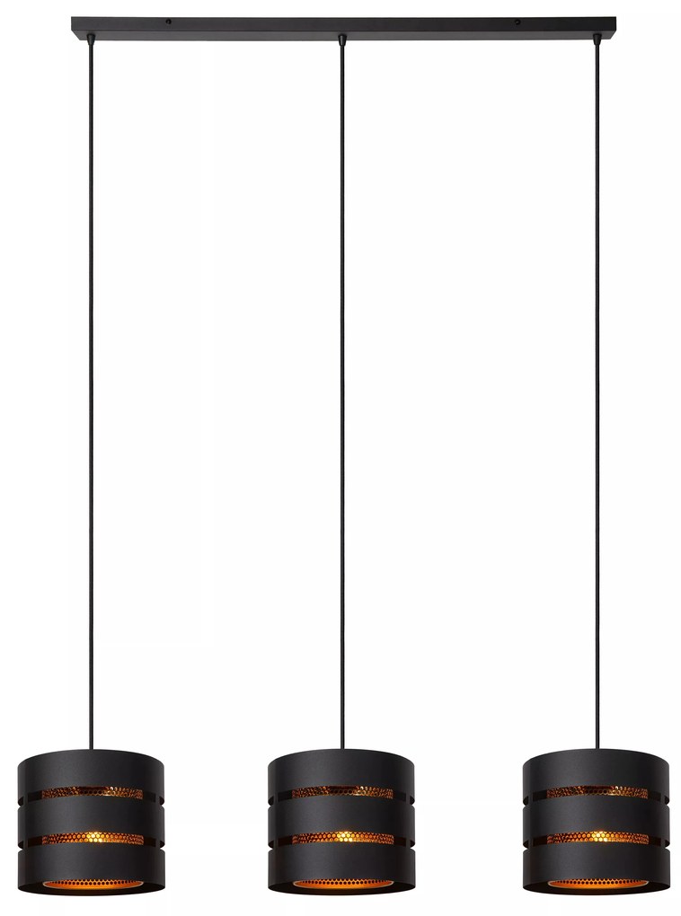Φωτιστικό Κρεμαστό Lucide 21433-03-30 ROSAS Μαύρο Ματ (Black Mat)|Χρυσό Χρώμα (Gold Coloured)