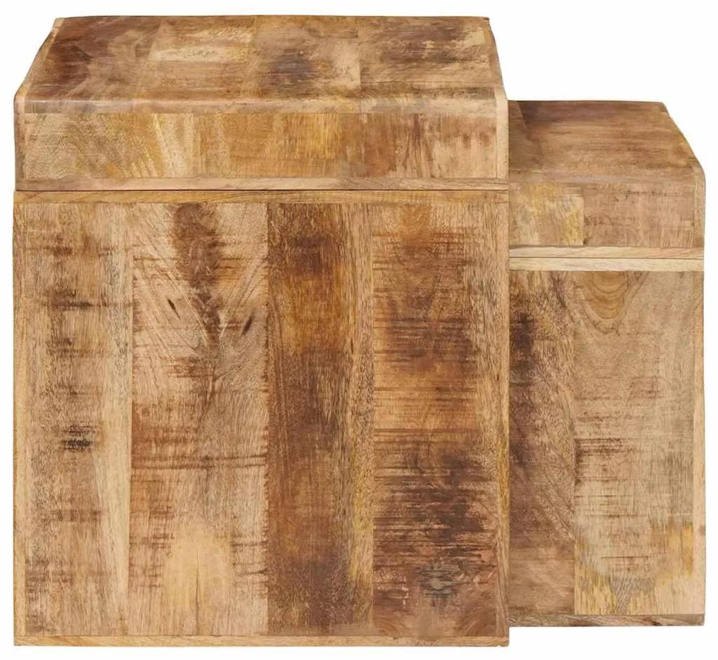 vidaXL Τραπέζια άκρης 2 pcs Καφέ Μασίφ ξύλο μάνγκο