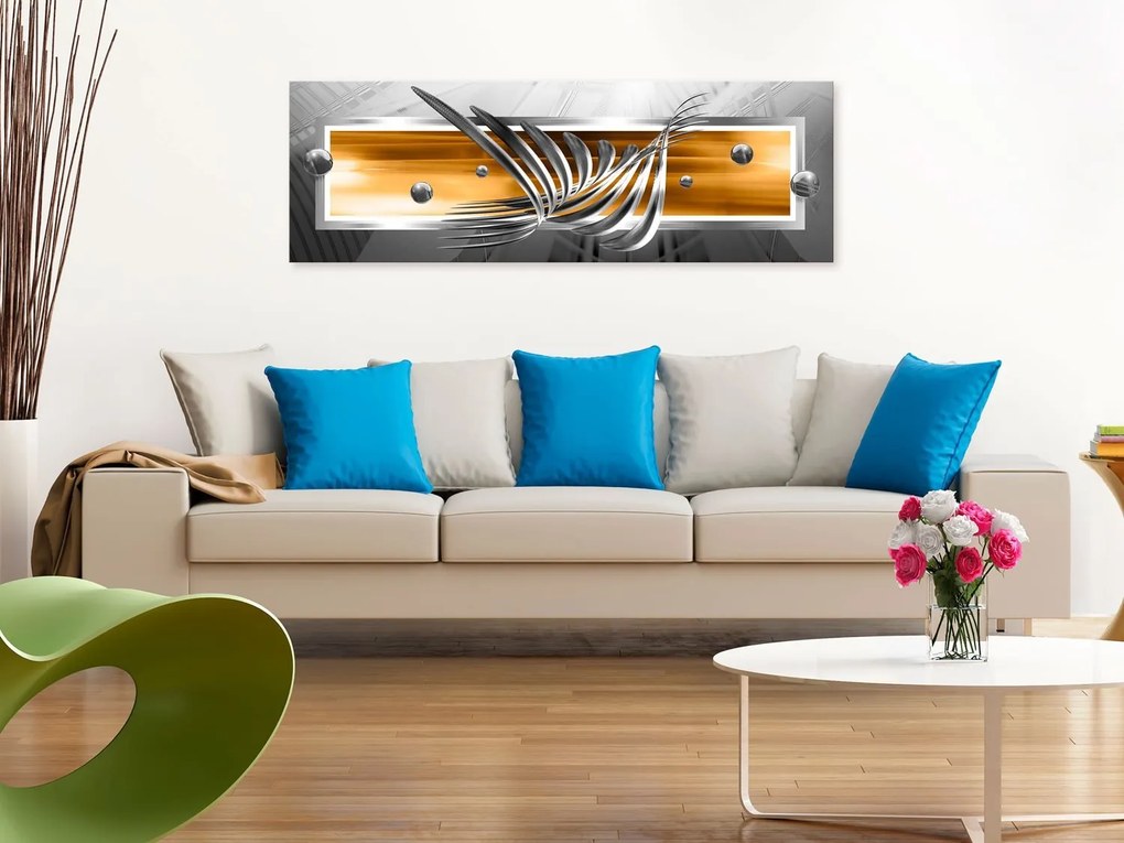 Πίνακας - Silver Wings (1 Part) Narrow Orange 120x40