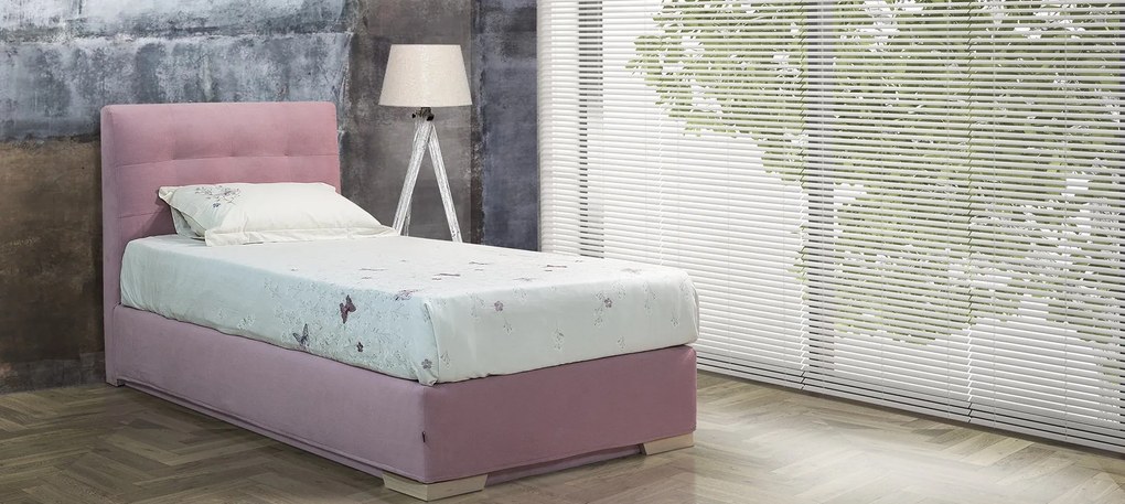 Κρεβάτι Μονό Floral με αποθηκευτικό χώρο - ≃95X220