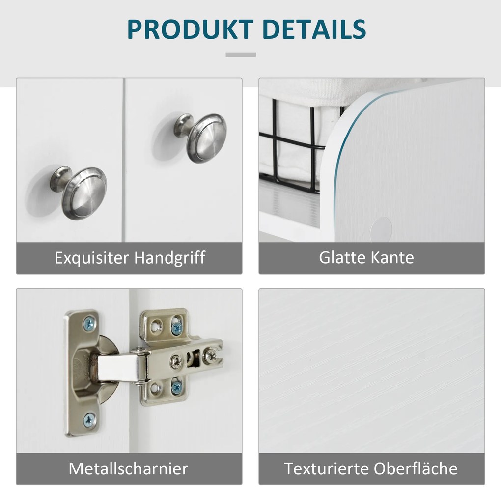 HOMCOM ντουλάπι παπουτσιών, 4 ράφια. 1 ντουλάπι, 83 x 30 x 90 cm, λευκό