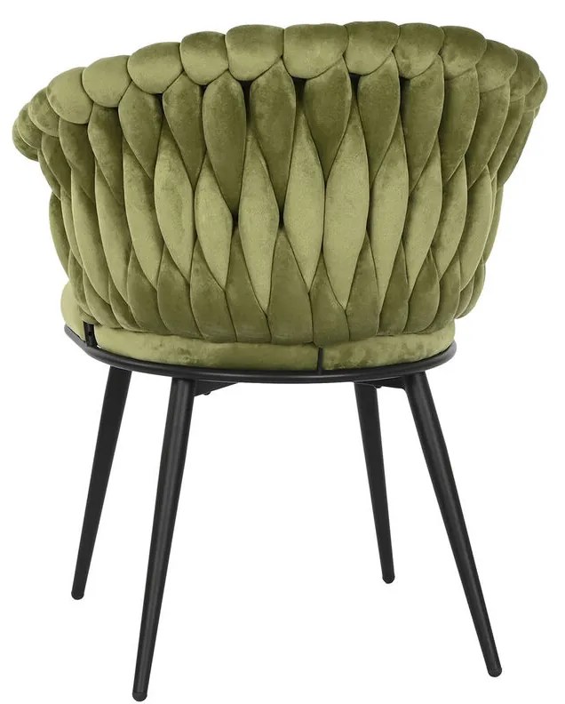 Καρέκλα DKD Home Decor Μαύρο Πράσινο πολυεστέρας Βελούδο Μέταλλο 66 x 60 x 84 cm