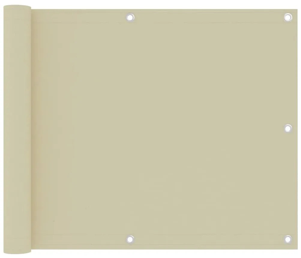 vidaXL Διαχωριστικό Βεράντας Κρεμ 75 x 300 εκ. Ύφασμα Oxford