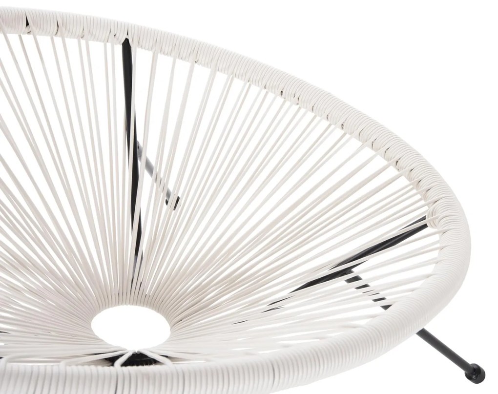 Καρέκλα - Πολυθρόνα ACAPULCO C5872.12 Μεταλλική Μαύρη - Λευκή με Συνθετικό RAttan Τύπου Φωλιά 71x72x80Υεκ. 71x72x80 εκ.