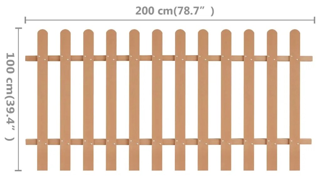 vidaXL Φράχτης Κήπου 200 x 100 εκ. από WPC