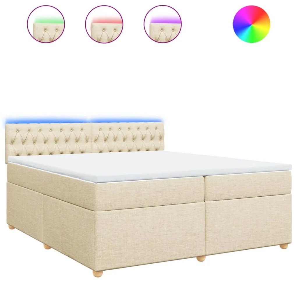 ΚΡΕΒΑΤΙ BOXSPRING ΜΕ ΣΤΡΩΜΑ ΚΡΕΜ 200X200 ΕΚ. ΥΦΑΣΜΑΤΙΝΟ 3289099