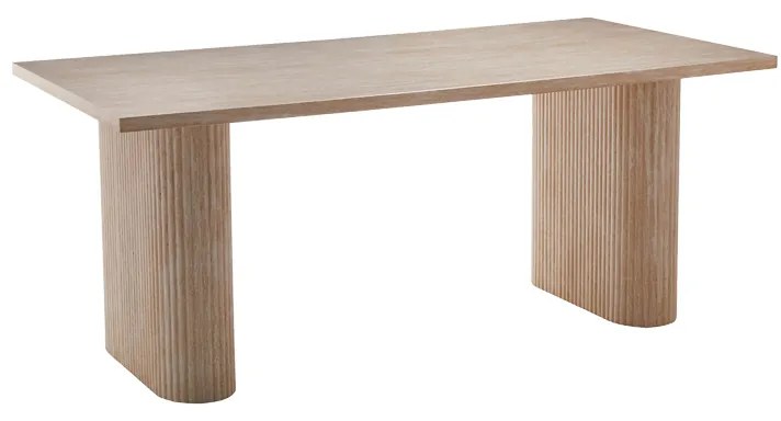 Τραπέζι Loozir  mdf σε λευκή όψη τραβερτίνας 180x90x75εκ
