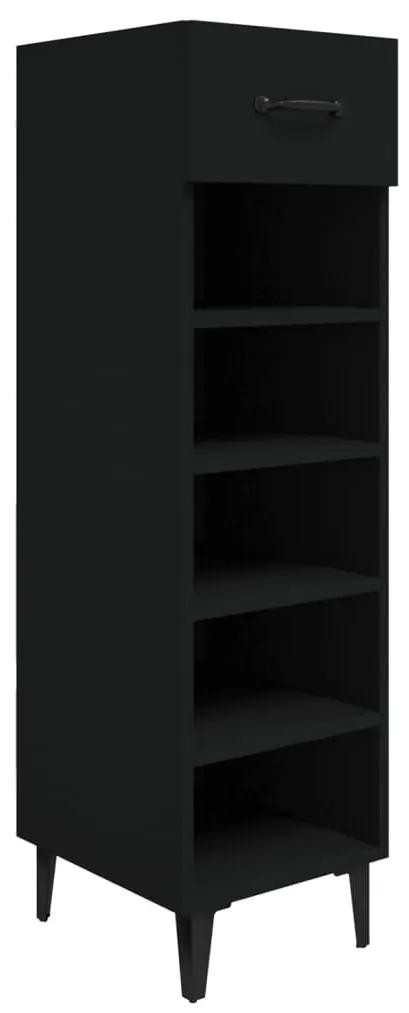 vidaXL Παπουτσοθήκη Μαύρη 30 x 35 x 105 εκ. από Επεξεργασμένο Ξύλο