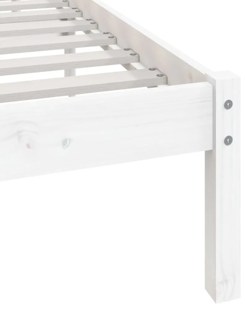 vidaXL Σκελετός Κρεβ. Χωρίς Στρώμα Λευκό 120x190 εκ Μασίφ Πεύκο