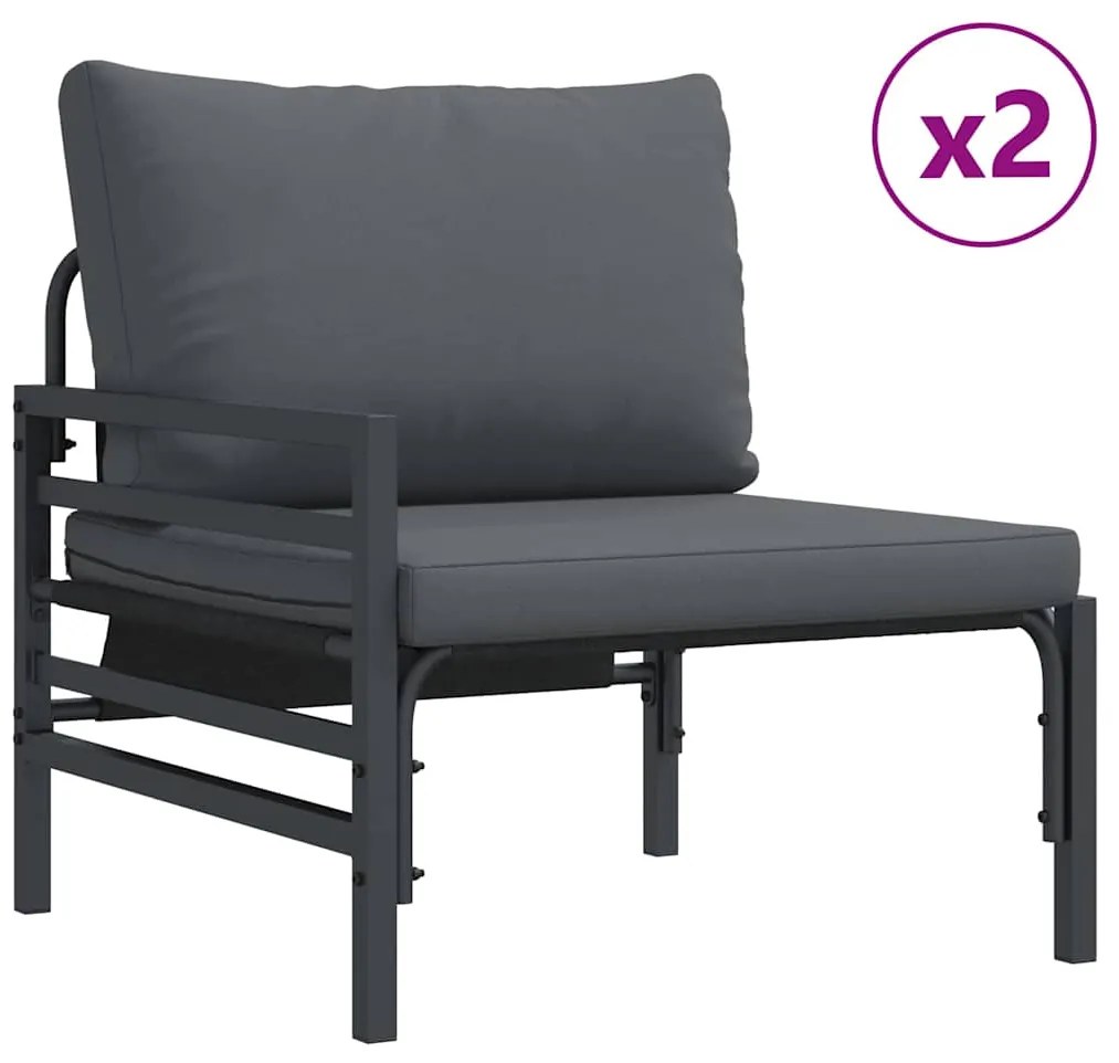 vidaXL Σετ Καναπέ Κήπου 10 pcs Ανθρακί Ατσάλι