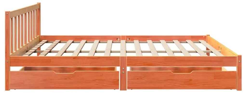 vidaXL Σκελετός Κρεβ. Χωρίς Στρώμα Καφέ Κεριού 200x200 εκ Μασίφ Πεύκο