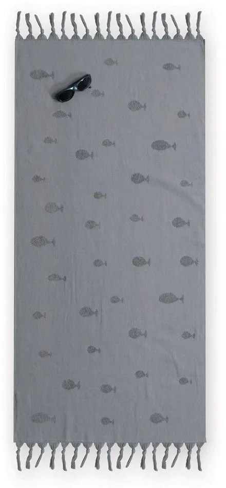 Πετσέτα Θαλάσσης Παιδική  Ocean Fish Grey Nef-Nef Θαλάσσης 100% Cotton