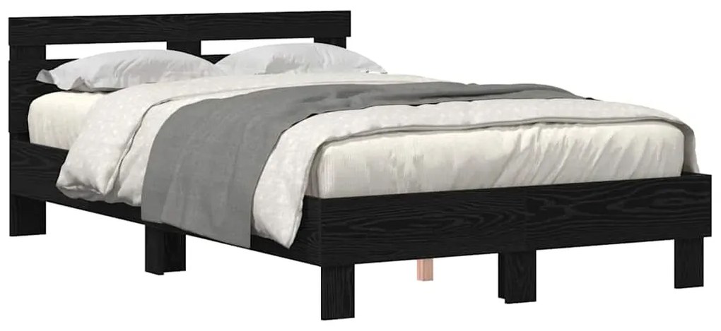 vidaXL Σκελετός Κρεβατιού Μαύρη δρυς 120 x 190 cm Επεξεργασμένο ξύλο