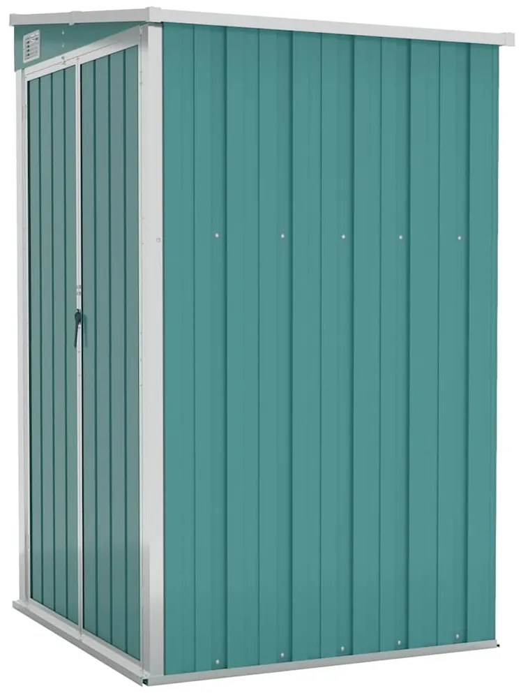 vidaXL Αποθήκη Κήπου Επιτοίχια Πράσινη 118x100x178 εκ από Γαλβ. Ατσάλι