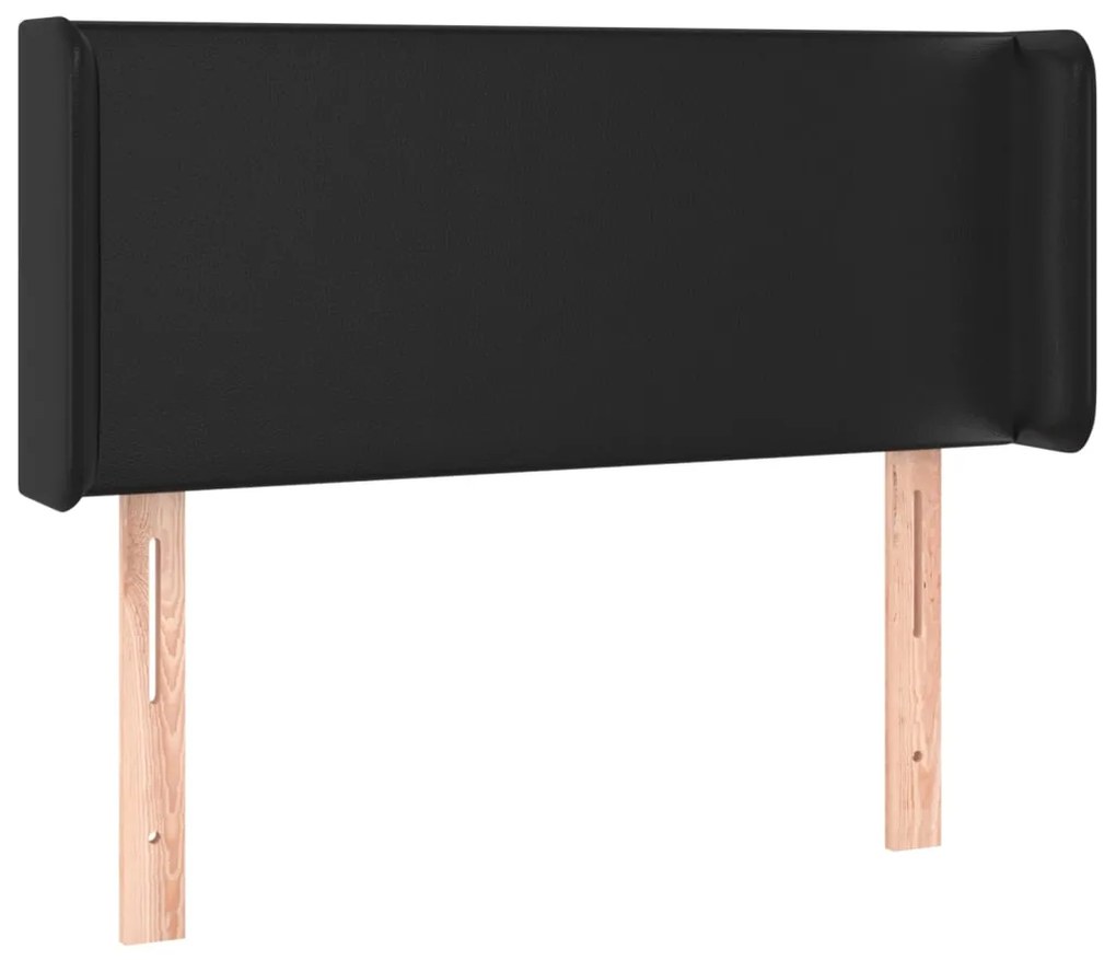 vidaXL Κεφαλάρι Κρεβατιού LED Μαύρο 93x16x78/88 εκ. Συνθετ. Δέρμα