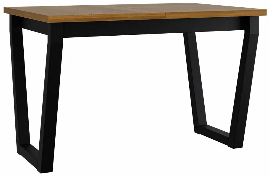 Τραπέζι Victorville 301, Μαύρο, Grandson δρυς, 75x80x140cm, 38 kg, Επιμήκυνση, Πλαστικοποιημένη μοριοσανίδα, Μέταλλο | Epipla1.gr
