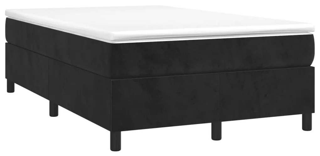 vidaXL Κρεβάτι Boxspring με Στρώμα Μαύρο 120x190 εκ. Βελούδινο