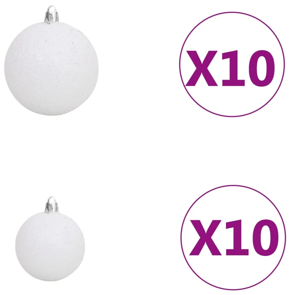 vidaXL Χριστουγεννιάτικο Δέντρο Τεχνητό LED/Μπάλες Κόκκινο 240 εκ. PVC