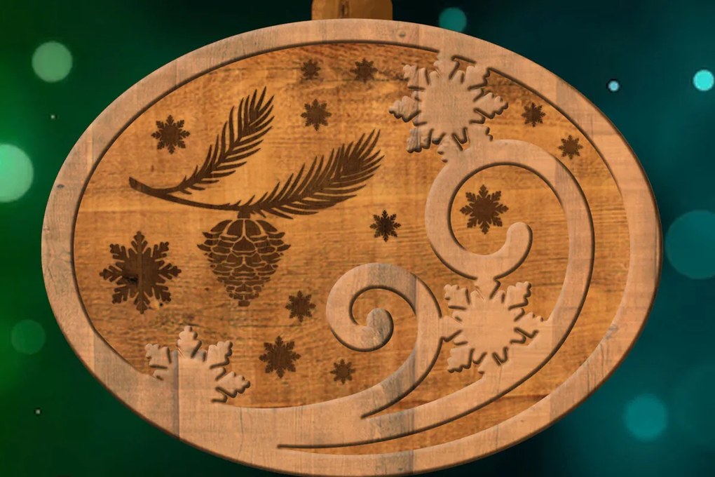 Σετ των 3 Intra απο ξύλο plywood 3mm-4mm πάχος Χριστουγεννιάτικο στολίδι, Πολυστρωματική Δίασταση 4x4 cm INTRAFABR-84637278