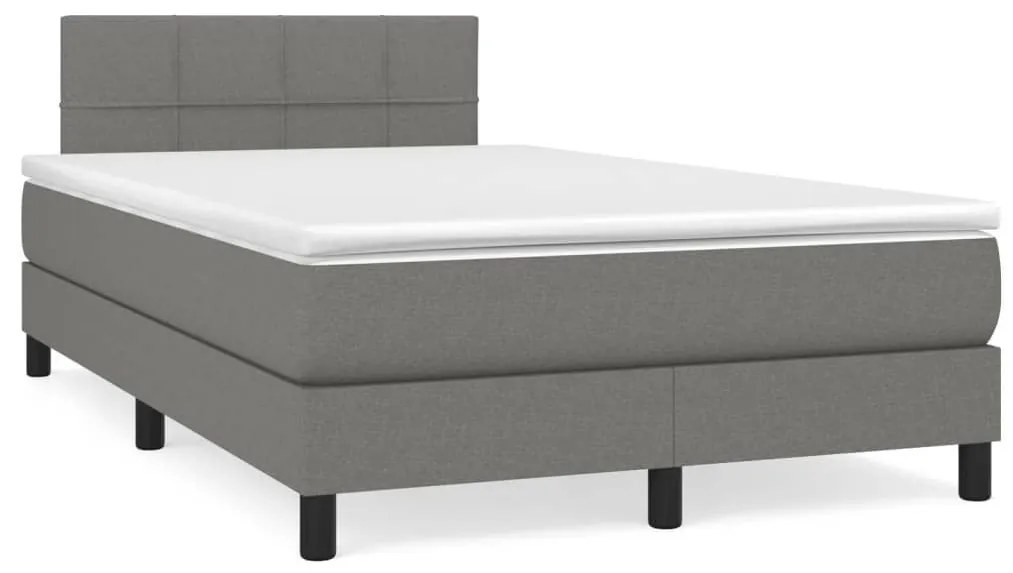 ΚΡΕΒΑΤΙ BOXSPRING ΜΕ ΣΤΡΩΜΑ ΣΚΟΥΡΟ ΓΚΡΙ 120X190 ΕΚ ΥΦΑΣΜΑΤΙΝΟ 3269724