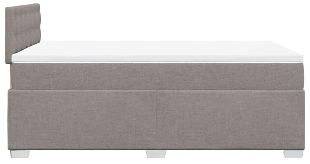 Κρεβάτι Boxspring με Στρώμα Taupe 120x190 εκ. Υφασμάτινο - Μπεζ-Γκρι