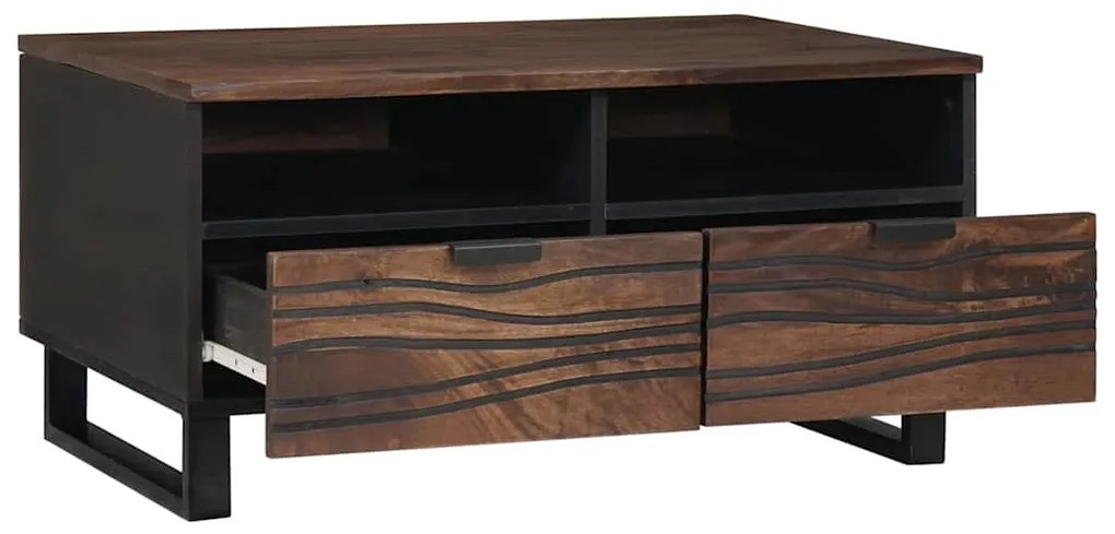 vidaXL Τραπεζάκι σαλονιού with Drawer Καφέ και Μαύρο 80 x 54 x 40 εκ