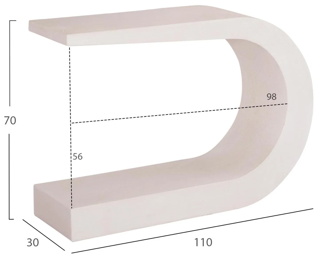 ΚΟΝΣΟΛΑ ΣΕΙΡΑ SANTORINI  MDF ΣΕ ΥΠΟΛΕΥΚΟ ΧΡΩΜΑ 110x30x70Υεκ.