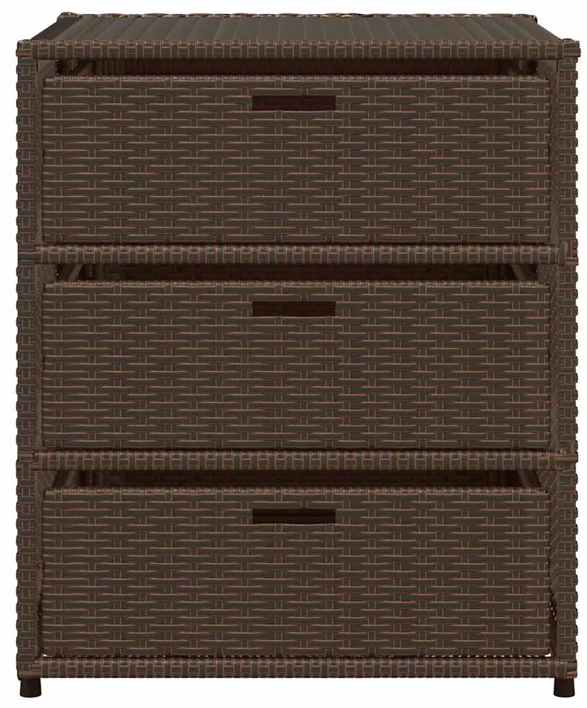 vidaXL Ντουλάπι Αποθήκευσης Κήπου Καφέ 55x59x69 εκ. Συνθετικό Ρατάν
