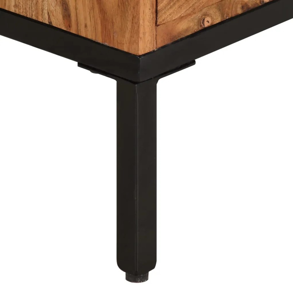 vidaXL Έπιπλο Τηλεόρασης Μελί &amp; Γκρι 110x30x50 εκ. Μασίφ Ξύλο Ακακίας