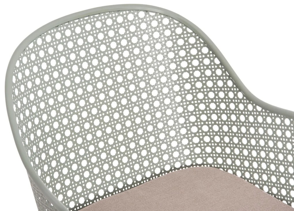 Καρέκλα - Πολυθρόνα OREGO C6268.06 Αλουμινίου Φυστικί με Μαξιλάρι Γκρί 56x59x81Υ εκ. 56x59x81 εκ.