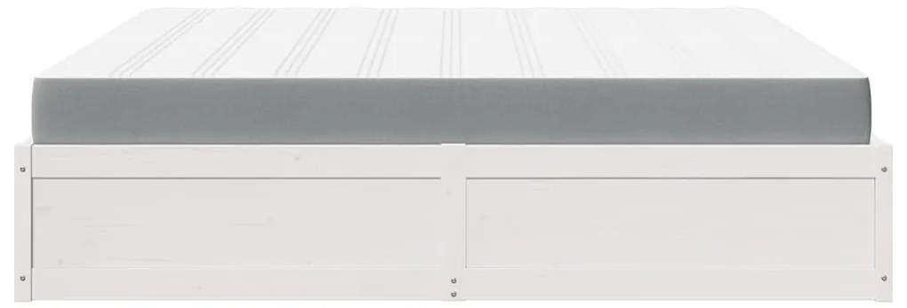 vidaXL Κρεβάτι με Στρώμα Λευκό 200x200 εκ Μασίφ Ξύλο Πεύκου