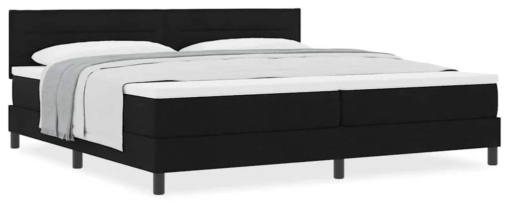 vidaXL Κρεβάτι box spring με στρώμα Μαύρο 200 x 200 cm ύφασμα