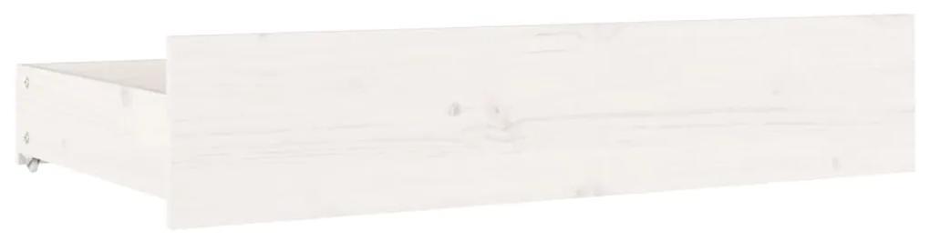 vidaXL Συρτάρια Κρεβατιού 4 τεμ. Λευκά από Μασίφ Ξύλο Πεύκου