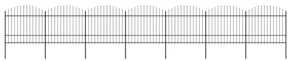 vidaXL Κάγκελα Περίφραξης με Λόγχες Μαύρα (1,5-1,75)x11,9 μ. Ατσάλινα