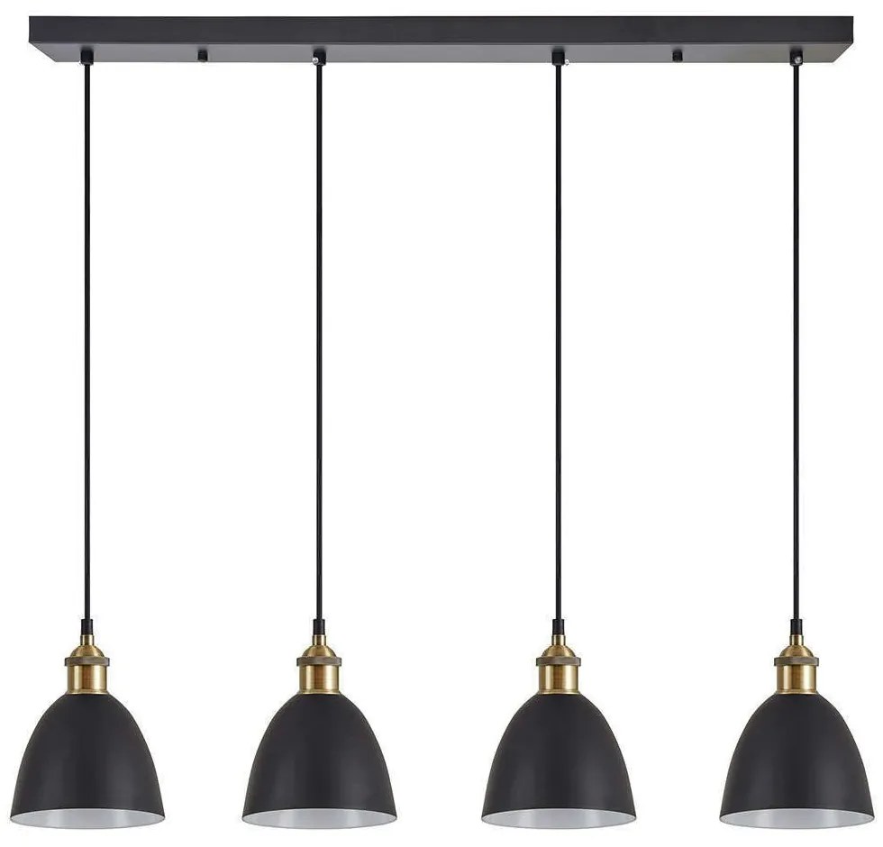 Φωτιστικό Οροφής - Ράγα Adept 77-8773 85x16x300cm 4xE27 60W Black-Gold Homelighting