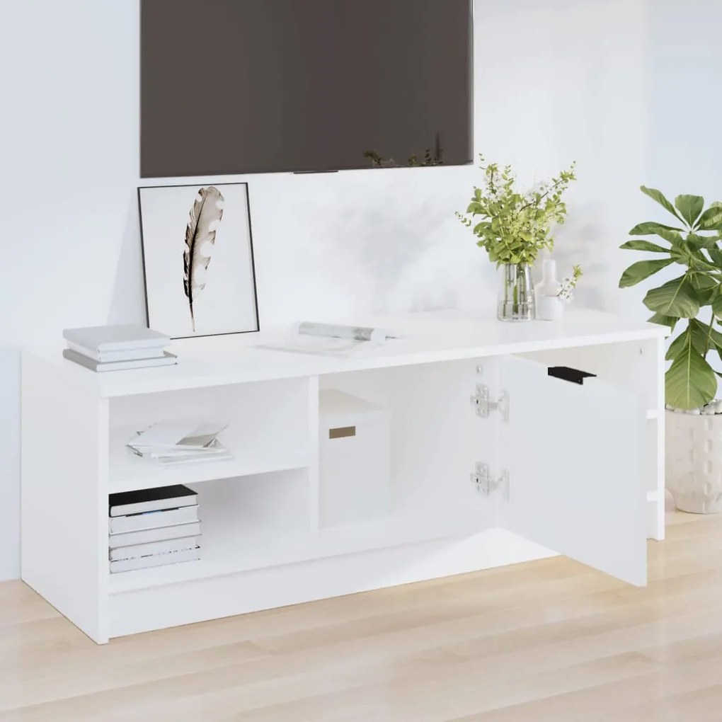vidaXL Έπιπλο Τηλεόρασης Λευκό 102x35,5x36,5 εκ. Επεξεργασμένο Ξύλο