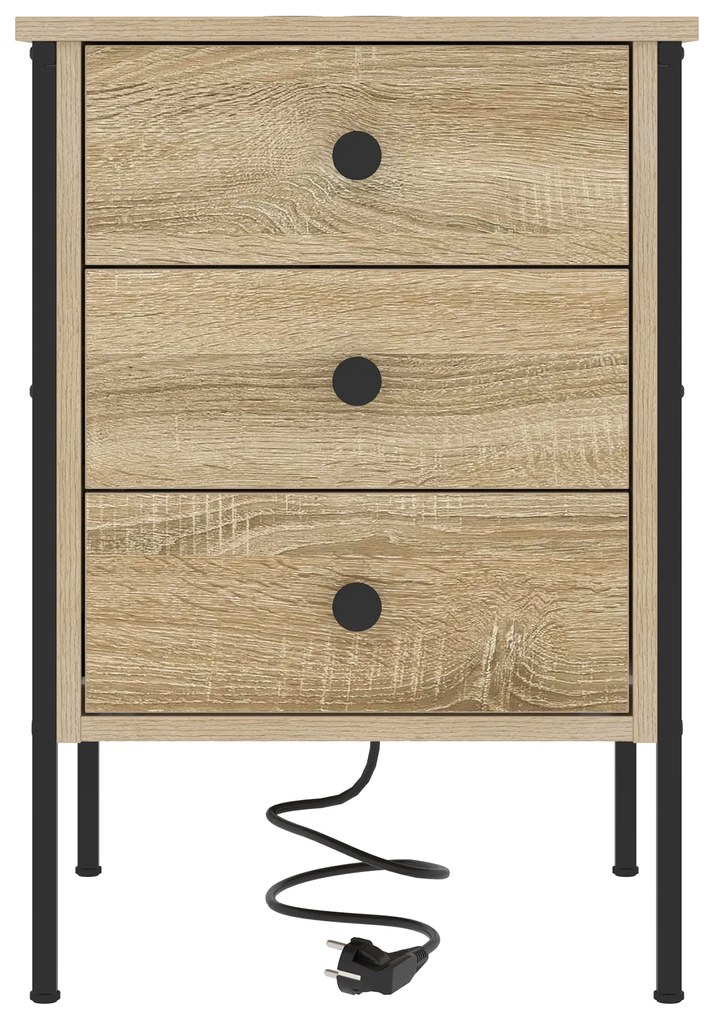 vidaXL Κομοδίνο Sonoma Δρυς 42 x 41 x 61 εκ Επεξεργασμένο ξύλο