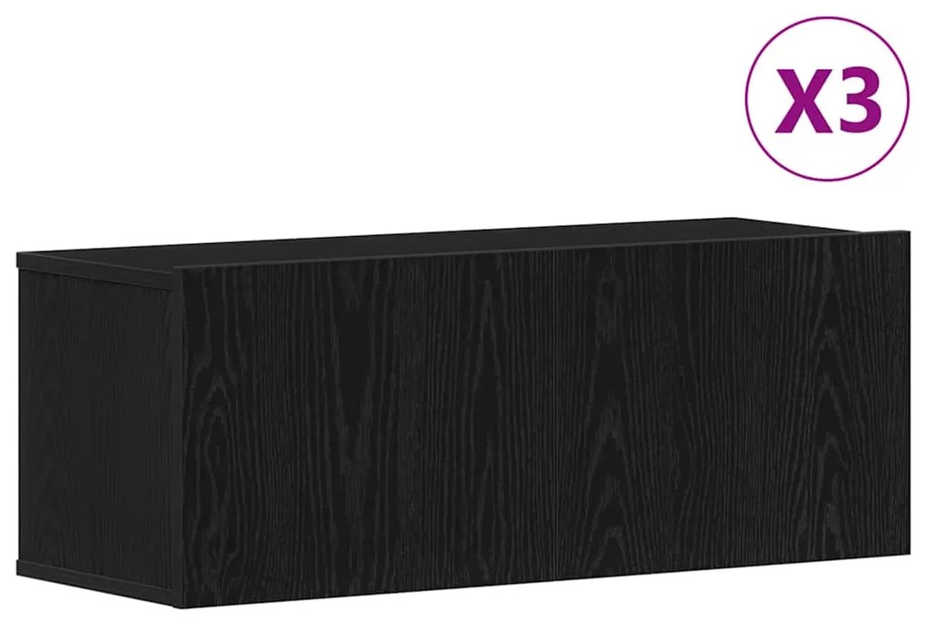 vidaXL Σετ επίπλου τηλεόρασης 3 pcs Μαύρη δρυς 80 x 30 x 30 εκ