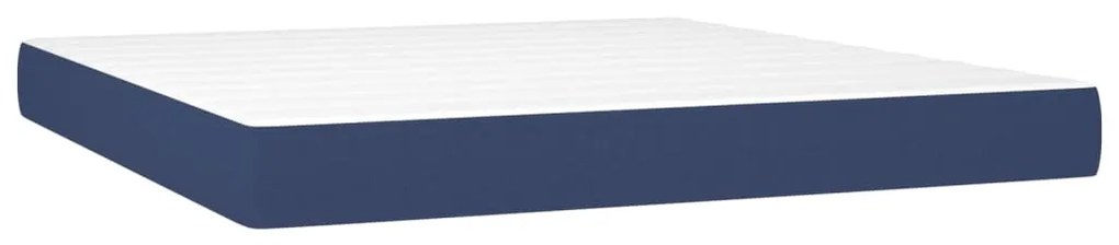 Κρεβάτι Boxspring με Στρώμα Μπλε 180x200 εκ. Υφασμάτινο 3136539