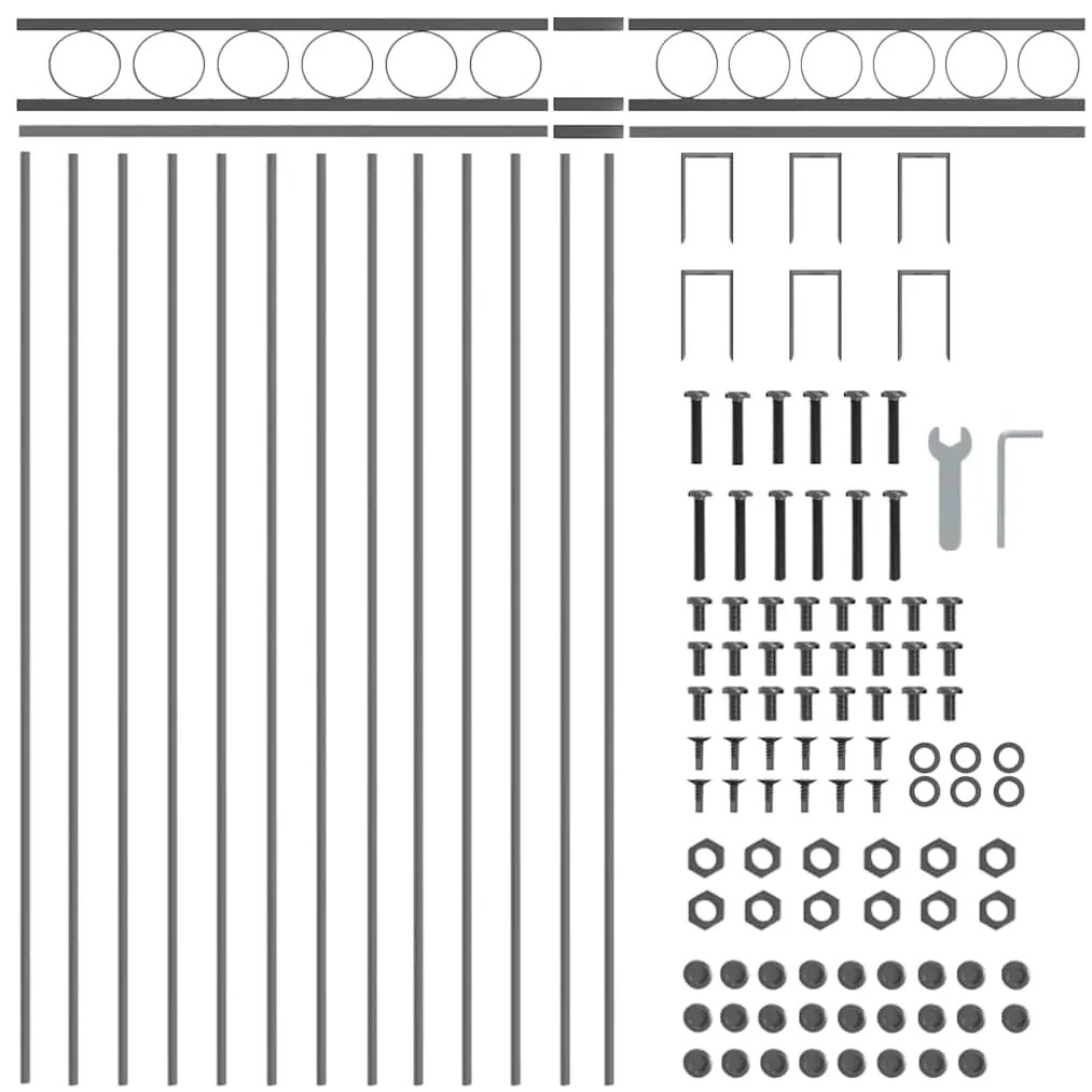 vidaXL Στοιχείο Φράχτη Γκρι 170 x 100 εκ. Ατσάλι