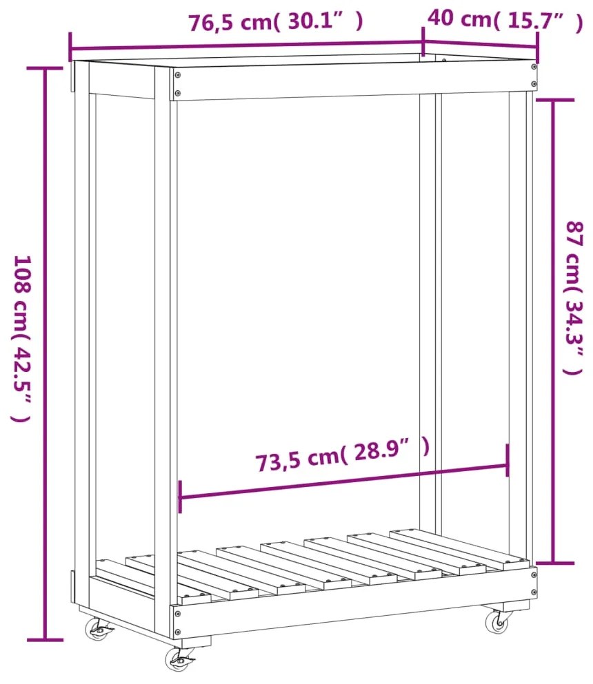 ΞΥΛΟΘΗΚΗ ΜΕ ΤΡΟΧΟΥΣ ΛΕΥΚΗ 76,5X40X108 ΕΚ. ΑΠΟ ΜΑΣΙΦ ΞΥΛΟ ΠΕΥΚΟΥ 832326