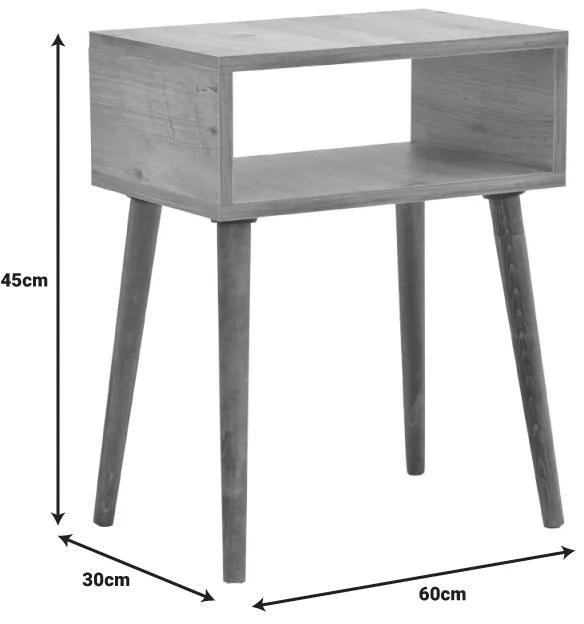 Κομοδίνο Hank pakoworld σε φυσική απόχρωση 45x30x60εκ (1 τεμάχια)