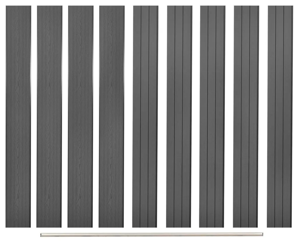 Σανίδες Φράχτη Ανταλλακτικές 9 Τεμ. Γκρι 170 εκ. από WPC